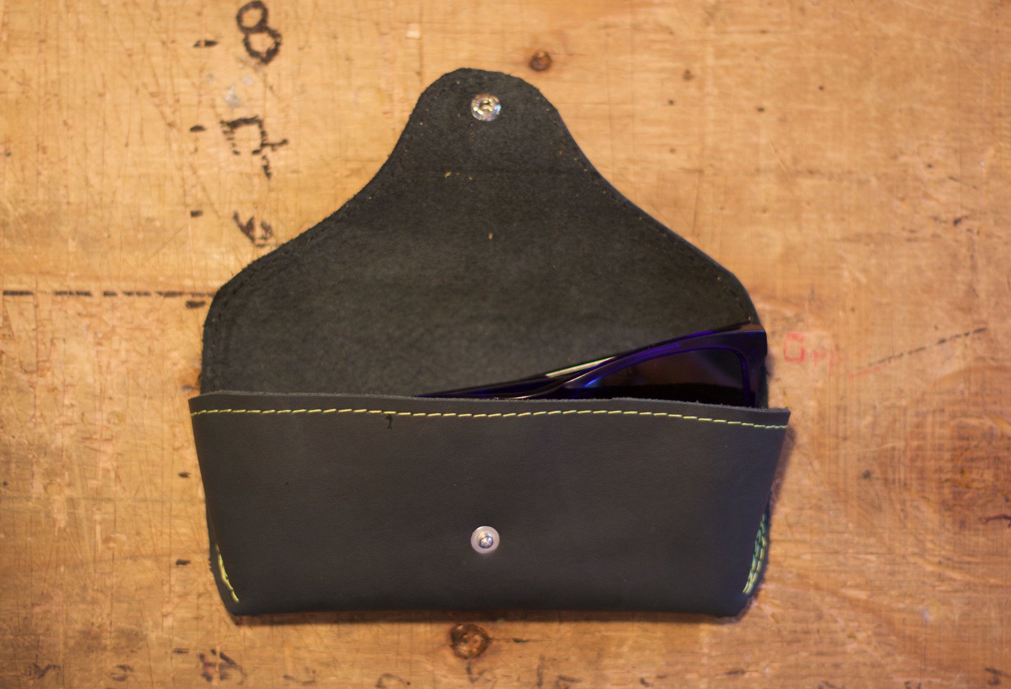 Black Leather Sunglasses Case